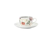 Hutschenreuther Lot de 2 tasses à cappuccino de 0,22 l et soucoupe à cappuccino de 16,3 cm de diamètre Motif chansons de Noël 2025