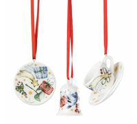 Hutschenreuther Lot de 3 Mini Tasses (Mini Assiette, Cloche, Tasse) - Motif : chansons de Noël 2025 - Motif : Toutes Les années