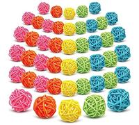 HUTSRAI 45 PièCes Boules de Rotin Couleur DéCor DéCoratif Vase Filler Table DéCoration de Mariage pour Baby Shower FêTe d'anniversaire, 1,6 Pouce