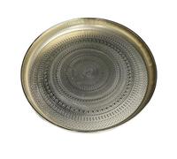 HUTSRAI Plateau rond de 33 cm, plateau décoratif de luxe, plateau de table basse, plateau à bijoux, facile à installer, doré