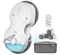 HUTT C65 Robot Nettoyeur Vitre avec Réservoir d'eau 80ML, Gicler l'eau Automatique, Télécommandé, 10 Chiffons