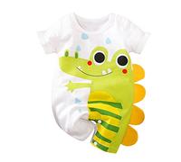 Huttam Body Bebe Garçon Manche Longue Automne Vêtements Bébé Fille Naissance 0-12 Mois Pas Cher Printemps Combinaison Pyjama Bebe Garçon Grenouillère Éléphant Imprimé Barboteuse (9-12 mois, Vert)