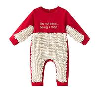 Huttam Combinaison Bebe Fille Nettoyage Vadrouille Grenouillère Bebe Garçon Serpillère Rampant Vêtements Bébé Fille Naissance 0-24 Mois Pas Cher Pyjama Body Manche Longue Automne (12-18 mois, Rouge)