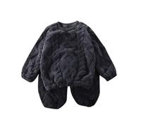 Huttam Ensemble Pyjama Polaire Enfant Garcon 1-14 Ans Hiver Chaud Pull Fille ado Jacquard Flanelle Epais Sweats garçon Peluche Manche Longue Pantalons Tenue Loungewear Decontracte (Grey, 13-14 Ans)