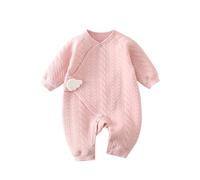 Huttam Pyjama Bebe Fille 0-6 Mois Leger Doux Vetement Bebe Fille Naissance Automne Combinaison Body Bebe Garcon Manche Longue uni Printemps Grenouillere Bebe sans Pied (1-3 Mois)