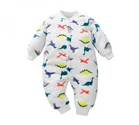 Huttam Pyjama Bebe Garcon 0-18 Mois Hiver Chaud Surpyjama Polaire Bebe Fille Combinaison Épaisse Velours Grenouillère Animaux Body Manche Longue Ouverture Devant Avec Bouton (12-18 mois, Blanc)