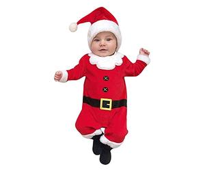 Huttam Pyjama Noel Bebe Garcon 0-18 Mois Velours Chaud Cadeau Tenue Noel Bebe Fille Hiver Pas Cher Costume Pere Noel Bebe Garcon Body Manche Longue Combinaison + Chapeau Bonnet Noel Bebe Naissance