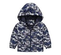 Huttam veste enfant garcon 3-12 ans dinosaure camouflage blouson ado fille mi saison leger coupe vent manteaux garçon automne manche longue sweats à capuche zippé enfant garcon sport (Navy, 9-10 ans)