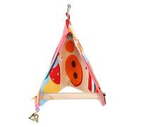 Hutte de nid d'oiseau hamac, Bois Tente tipi Oiseau lit Perroquet Maison nid Oiseau Perroquet balançoire nid Ouvert nid Perroquet Plate-Forme Double Toile Triangle abri en Bois pour
