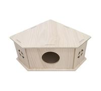 Hutte d'habitat pour hamster - Abri cachette en bois, design d'aire de jeu naturelle robuste, matériau en bois durable + finition lisse, construction sûre pour les animaux, pour hamsters, cochons