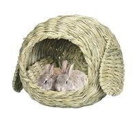 Hutte en paille tissée à la main pour petit animal - Pour cochon d'Inde, perroquet, lapin, hamster, chinchilla et écureuil