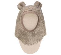 Huttelihut - Kid's Balaclava Ears Wool Teddy - Cagoule - 48 cm - 6-12 Months - camel melange