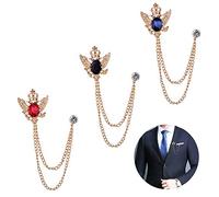 Huture 3pcs Broche Homme Broches Clips de Chemisier Clip Métal Broches Clip Accessoire écharpe Aiguilles Clips Vintage en Cristal Insigne de Bijoux Fantaisie Corsage pour Femme, Diamant