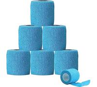 HUTVD Bandage Autoadhésif Cohésifs Bandes 5cm x 4,5m, 6 Rouleaux Bandage Medical Elastique Pansements Adhésifs Bandage de Sport non Tissé Cohésif pour Mains, Pieds, Genoux, Bras (Bleu)