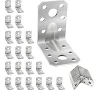 Huucozn 20 x Équerre d'Assemblage Renforcée, 50 x 50 x 35 x 1.8 mm Équerre De Fixation en forme de L Metal Fixation Angle Droit Équerre Angle 90 Degrés en Acier Equerre de Coin pour Structure en Bois