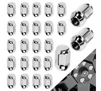 Huucozn Lot de 25 Écrous de Roue Coniques fermés M12 x 1,5 Chromés à Bout Fermé Ecrous De Roue Hex Remplacement Pour Montage Jantes Aluminium et Acier, Compatible avec Ford Toyota Hyundai Kia Mazda