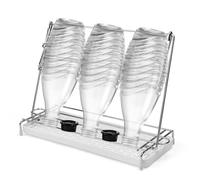 Huucozn Porte Bouteille pour Sodastream en Acier Inoxydable 304 avec Brosse à Bouteille, Egouttoir Bouteilles avec Égouttoir Amovible Porte-Bouteilles Pliable pour I'égouttage Support Bouteillè