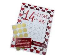 Huudngeje 14 Things Love Things Carte à Gratter pour la Saint-Valentin, Carte de Vœux Romantique, pour Les Amoureux de Mari, Femme, B, Installation Facile