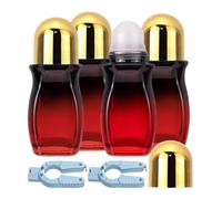 Huudngeje 4pcs Bouteilles de Rollerball Régler le Rouleau de Déodorant sur des Bouteilles Contenants de Déodorants pour les Huiles Essentielles pour les Huiles Essentielles, Parfum Gold