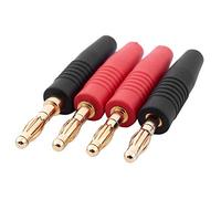 Huudngeje 4pcs Connecteur De Fiche Banane De De Câble De Haut-Parleur Musical Plaqué d'or De 4mm B7 24k Plaqué d'or