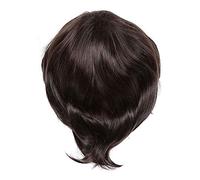 Huudngeje Fashion Perruque Courte Droite Haute Température Soie Synthétique Perruque Pleine Perruque/Artistique Homme Perruque Noire