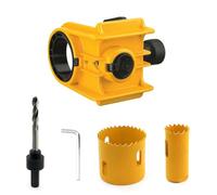 Huudngeje Kit de Gabarit de Verrouillage de Porte pour le Bois ou pour les Portes en Métal, Comprend une Scie à Trou pour une Installation Facile-Ensemble Jaune