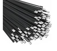 Huudngeje Lot de 100 Attaches de Câble en MéTal Noir 11,8 Pouces en Acier Inoxydable 304 avec RevêTement éPoxy pour Machines, VéHicules, Fermes, Câbles