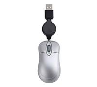 Huudngeje Mini-Souris Filaire USB Câble RéTractable Petite Souris Minuscule 1600 DPI Souris de Voyage Compactes Optiques pour 98 2000 XP Vista Ve (Argent)