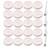 Huudngeje Réglez 25 mm Disques de Polissage en Mini-Coton - Kit de Roue de Buffage de 24 Pièces - pour les - Compatible avec des Forets à Main et des Tiges Métalliques