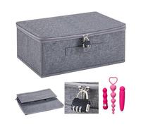 Huudngeje Sac Jouet Organisateur Verrouillable Discret pour Les Bacs à Usage Adulte - Bacs à Courtage avec Couvercle à Fermeture Éclair, 15 X 10 X 6,3 Pouces