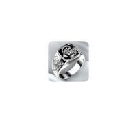HUUGVBCO Bague vintage en argent avec motif exquis en forme de scorpion galvanisé - Bague en résine noire - Taille 7-13 pour homme et femme, 8