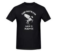 huUKH7HGT Cabin 13 Camp Half Blood Skeleton Hades Percy Jackson Olympians Boy Shirt T-Shirt Black S