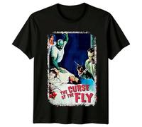 huUKH7HGT Curse of The Fly (1965) Movie Poster Inspired T-Shirt Black S