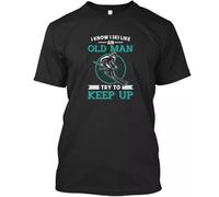 huUKH7HGT Ski Like Old Man - I Know an Try to Keep Up T-Shirt Black 3XL