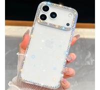 HUUMAGIC Coque à Paillettes, Diamants et étoiles pour iPhone 17 Air 16 15 14 13 Plus, Luxueuse Coque Rigide ornée de Strass Effet Bonbon et gelée (pour iPhone Air/Blanc pailleté)