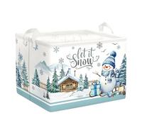 HUUMONSS Boîte Cadeau Bonhomme Neige Noël pour Garçon Fille Repliable Panier Rangement Jouets Vêtements pour Salle de Bain Chambre à Coucher,Arbre Blanc,36L