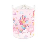 HUUMONSS Grand Paniers à Linge Animaux Arc-en-ciel pour Garçon Fille Repliable Panier Rangement Jouets Vêtements pour Salle de Bain Chambre à Coucher, Licorne, 63L