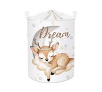 HUUMONSS Grand Paniers à Linge Animaux Endormis pour Garçon Fille Repliable Panier Rangement Jouets Vêtements pour Salle de Bain Chambre à Coucher, Cerf, 63L
