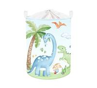 HUUMONSS Grand Paniers à Linge Dinosaures pour Garçon Fille Palmier Repliable Panier Rangement Jouets Vêtements pour Salle de Bain Chambre à Coucher, Bleu, 63L