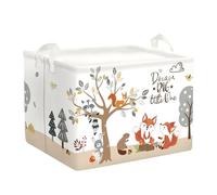 HUUMONSS Grand Paniers à Linge Forêt Animaux Arbre pour Garçon Fille Repliable Panier Rangement Jouets Vêtements pour Salle de Bain Chambre à Coucher, Renard, 36L
