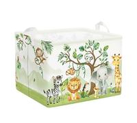 HUUMONSS Grand Paniers à Linge Forêt Animaux Arbre pour Garçon Fille Repliable Panier Rangement Jouets Vêtements pour Salle de Bain Chambre à Coucher, Éléphant, 36L