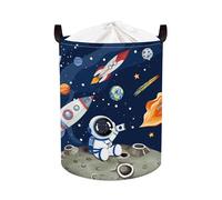 HUUMONSS Grand Paniers à Linge Fusées Spatiales pour Garçon Fille Astronaute Repliable Panier Rangement Jouets Vêtements pour Salle de Bain Chambre à Coucher, Bleu, 63L