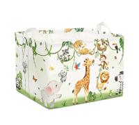 HUUMONSS Grand Paniers à Linge Girafes pour Garçon Fille Pliable Panier Rangement Jouets Vêtements pour Salle de Bain Chambre d'enfants, Blanc, 36L