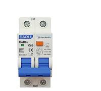 HUUOQIWY Protecteur de Fuite MCB 2P AC230V, Protection Contre Les surcharges et Les Courts-Circuits, disjoncteur de Courant résiduel 2P 30mA, Interrupteur RCCB RCD(25 V)