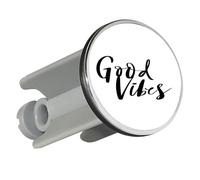 Huuraa Bouchon d'évier Good Vibes Schriftzug Bouchon Cadeau 4cm Hauteur réglable 6,5 à 8,5cm Good Vibes Schriftzug Présent