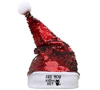 Huuraa Chapeau de Père Noël Are you kitten me Chapeau à paillettes en feutre rouge/blanc Are you kitten me Présent