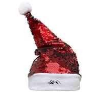 Huuraa Chapeau de Père Noël Silhouette de la montagne Chapeau à paillettes en feutre rouge/blanc Silhouette de la montagne Présent