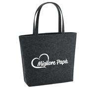 Huuraa client Migliore Papà Sac à provisions cadeau 22 litres en feutre mélangé anthracite Migliore Papà Présent