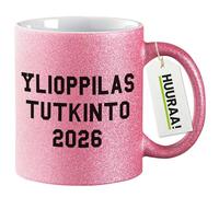 Huuraa gobelets à paillettes Ylioppilastutkinto 2027 Tasse à café cadeau rose 330 ml Ylioppilastutkinto 2027 souvenirs
