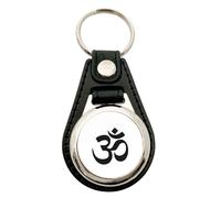 Huuraa pendentif en cuir Om Porte-clés cadeau en métal avec caddie amovible en similicuir Om Présent